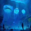 City submerged in light