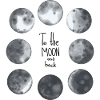 Mond Mosaik Neun Grautöne