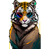 Inkpunk tiger with sunglasses 1