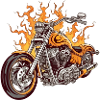 Orange chopper motorcycle