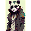 Inkpunk Panda with Sunglasses 2