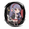Chibi-Mädchen mit einer Gitarre