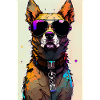 Inkpunk dog with sunglasses 2