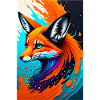 Buntes Kunst Potrait Fuchs 1