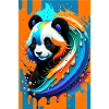 Buntes Kunst Potrait Panda 1