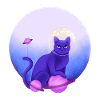 Chat astronaute violet