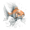 Goldfisch im Wasserblitz