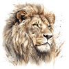 Portrait du lion aquarelle