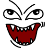 Angry face with teeth