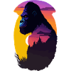 Gorilla Sunset Illustration