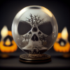 Crackled skull snow globe