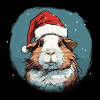 Meerschweinchen mit Weihnachtsmannmütze