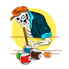 Skeleton Playing Billiards