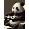 Panda mit Controller