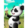 Panda mit Eiscreme