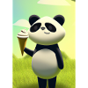 Panda mit Eiscreme