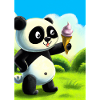 Panda mit Eiscreme