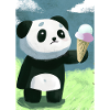 Panda mit Eiscreme