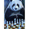 Panda spielt Schach