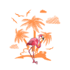 Flamant rose vacances palmier