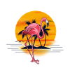 Summer flamingo sunset