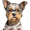 Terrier mit Brille