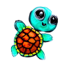 Encaustic painting turtle