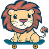 Lion on skateboard
