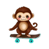 Monkey on skateboard