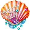 Shell with pearls