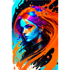Buntes Kunst Potrait Frau 1