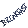 Breakfast Logo Wort mit 3D Effekt