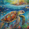 Modern Colourful Turtle Wall Art