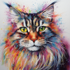 Colourful Maine Coon Cat
