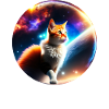 "Cosmic Cat" mystical feline design