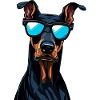 Doberman Wearing Sunglasses