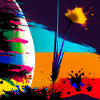 Abstrakte Blumen, Farbspritzer