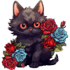 Chat aux roses