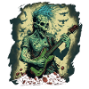zombie with rock guitar