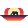 Silhouette Elephant on Sand