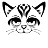 Stoned cat in cartoon stem