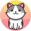 Cute cat in sunset