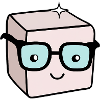 Nerd sugar cube with glasses
