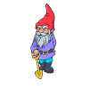 Garden gnome with shovel