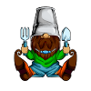 Garden gnome in gardening