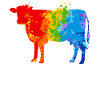 Farbspritzer Kuh Bunte Kuh