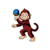 Cartoon monkey playing table tennis