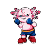 Comic Axolotl makes karate