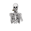 Skeleton plays harmonica