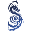 Blue Tribal Fantasy Dragon